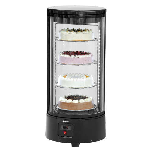 Bartscher Gebaksvitrine | 72L | Roterend | Zwart | Convectiekoeling | Ø450x983mm