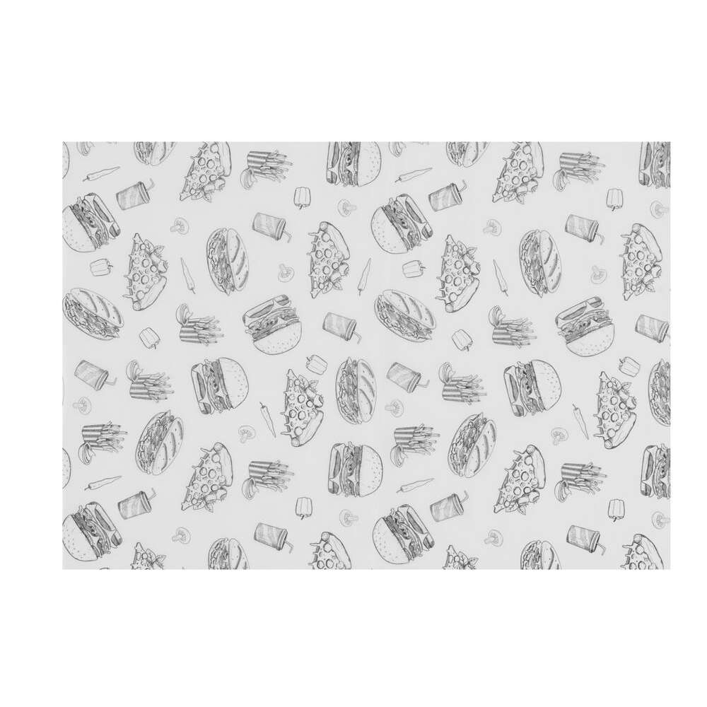Vestbestendig papier, HENDI, Illustratie fast-food patroon, 500 st., 250x350mm