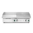 Hendi Bakplaat Half Glad Half Geribbeld | Budget Line | 400V/4400W | 720x460x241mm