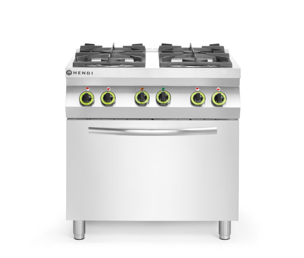 Hendi Gasfornuis 4 Pits + Heteluchtoven GN 1/1 | Kitchen Line | Gas/Elektrisch | 19kW + 3kW | 230V | 800x722x900mm - Afbeelding 3