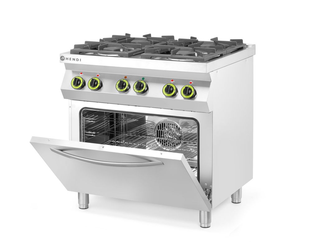 Hendi Gasfornuis 4 Pits + Heteluchtoven GN 1/1 | Kitchen Line | Gas/Elektrisch | 19kW + 3kW | 230V | 800x722x900mm - Afbeelding 6