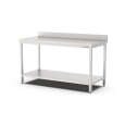 Qusinox RVS Werktafel | 600 LINE | Bodemschap | Opstaande Rand | 400-2000x600x900mm