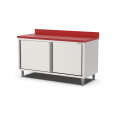Qusinox Snijwerkbank | 700 LINE | RVS/Polyethyleen | Schuifdeuren | Achterrand | Diepte 700 | Hoogte 900 | Breedte 1200–1600mm