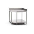 Qusinox Hoek Werktafel | 600 LINE | RVS | Bodemschap | Opstaande Rand | 1000x1000x600x900mm