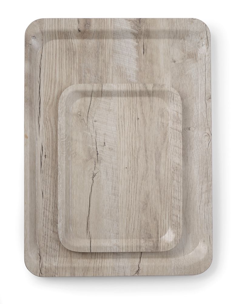 Dienblad Van Melamine Met Hout Bedrukking, Hendi, Hout Licht, 240x340mm - Afbeelding 2