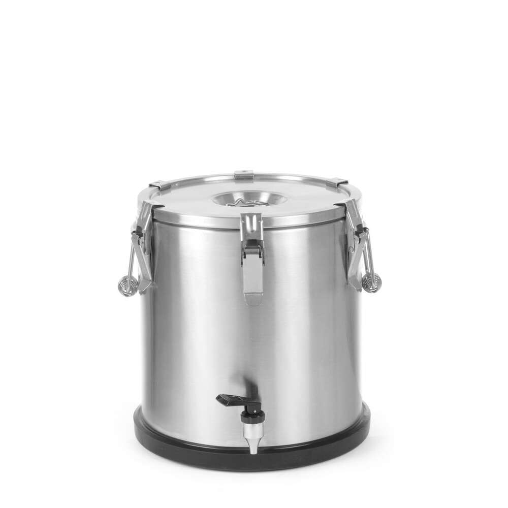 Hendi Geïsoleerde Draagbare Container | Profi Line | 20L | RVS | Met Kraan | Ø330x360mm