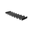 Broodrolhouder - Geperforeerd, HENDI, Zwart, 580x170x(H)40mm