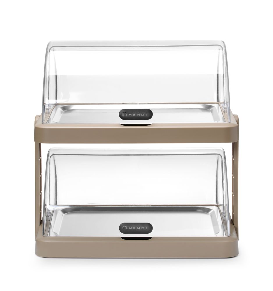 Koeldisplay met dubbele rolltop Duo, UNIQ, HENDI, designed by Robert Bronwasser, Beige, 480x355x(H)480mm - Afbeelding 3