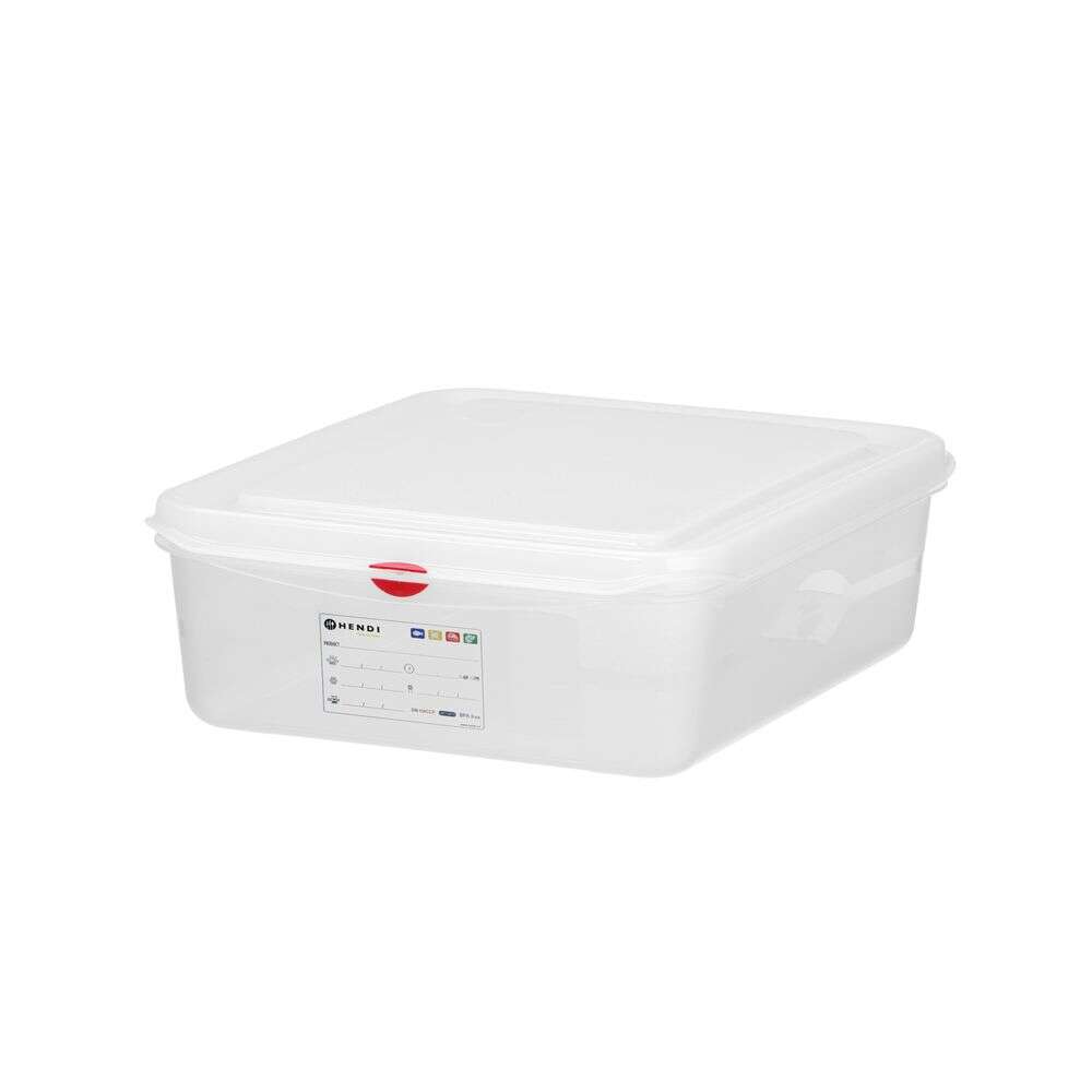 Container GN 1/2 polypropyleen, HENDI, GN 1/2, 6,5L, Transparant, 325x265x(H)100mm