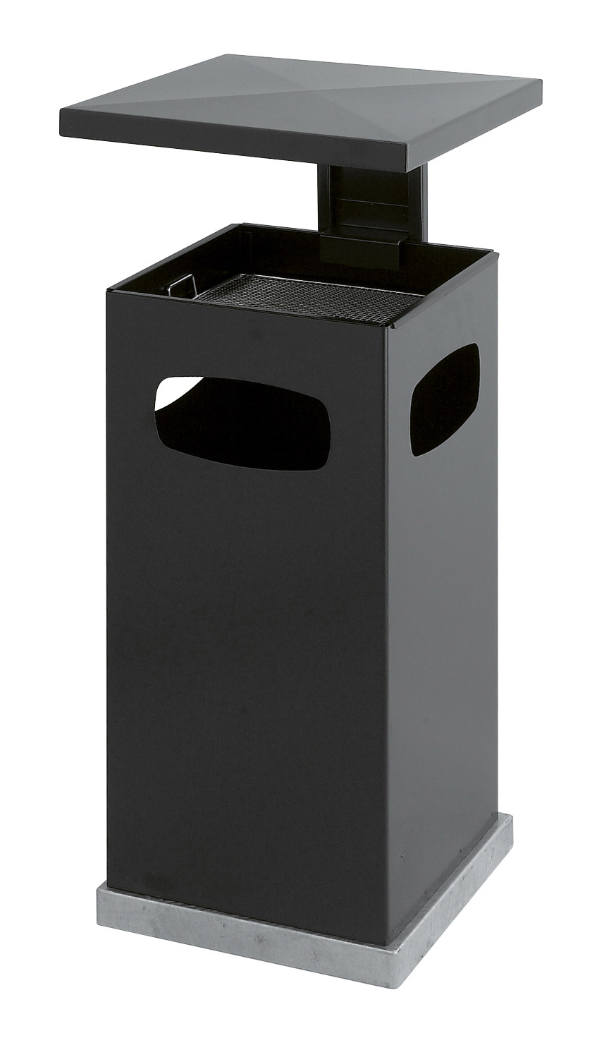 V-Part As-papierbak | Met Afneembaar Afdak | 70L | Antraciet | 395x395x910mm