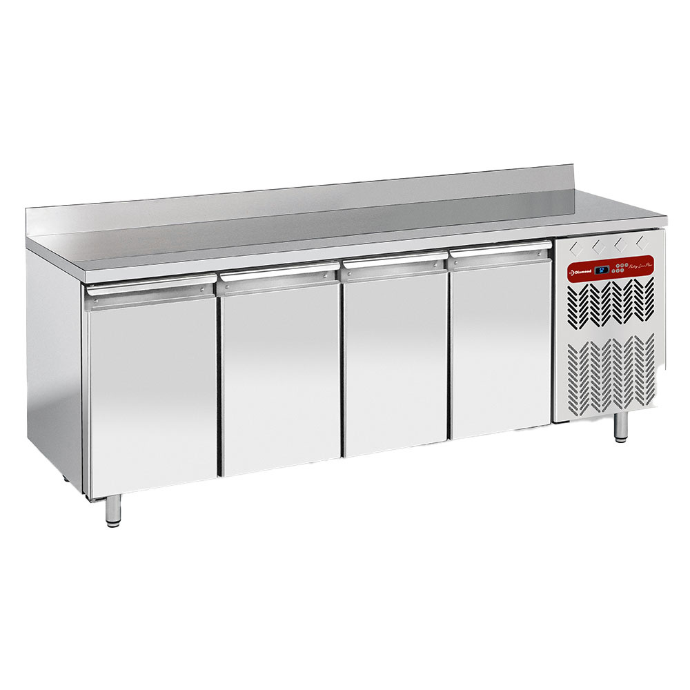 Diamond Bakkerij Koelwerkbank | Energiezuinig | 760L | 4 Deuren EN600x400 | -2°C/+8°C | Geforceerd | 0.36kW | Achter Rand | 2550x800x880/1000mm