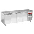 Diamond Bakkerij Koelwerkbank | Energiezuinig | 760L | 4 Deuren EN600x400 | -2°C/+8°C | Geforceerd | 0.36kW | Natuursteen Werkblad | 2550x800x880/900mm