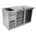 Diamond Modulair Barstation | BarLine | 370L | RVS | 2 Compartimenten Rechts | +2°C/+8°C | Statisch + Ventilator | 1 Spoelbak Links + Glazenspoeler | 1550x700x930mm