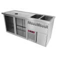 Diamond Modulair Barstation | BarLine | 370L | RVS | 2 Compartimenten Links | +2°C/+8°C | Statisch + Ventilator | 2 Spoelbakken Rechts + Glazenspoeler | 1950x700x930mm
