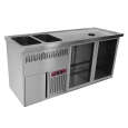 Diamond Modulair Barstation | BarLine | 370L | RVS | 2 Compartimenten Rechts | +2°C/+8°C | Statisch + Ventilator | 2 Spoelbakken Links + Glazenspoeler | 1950x700x930mm