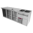 Diamond Modulair Barstation | BarLine | 555L | RVS | 3 Compartimenten Links | +2°C/+8°C | Statisch + Ventilator | 2 Spoelbakken Rechts + Glazenspoeler | 2500x700x930mm