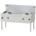 Dubbel Diamond Inductiewokfornuis WOK LINE 10kW 400V met open onderstel