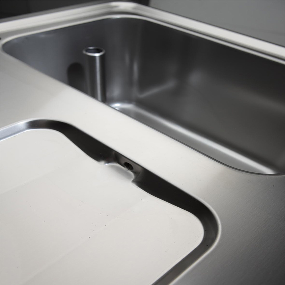 Diamond Modulair Barstation | BarLine | 370L | RVS | 2 Compartimenten Links | +2°C/+8°C | Statisch + Ventilator | 2 Spoelbakken Rechts + Glazenspoeler | 1950x700x930mm - Afbeelding 2