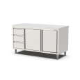 Qusinox Werkbank | 700 LINE | Schuifdeuren + Laden | RVS