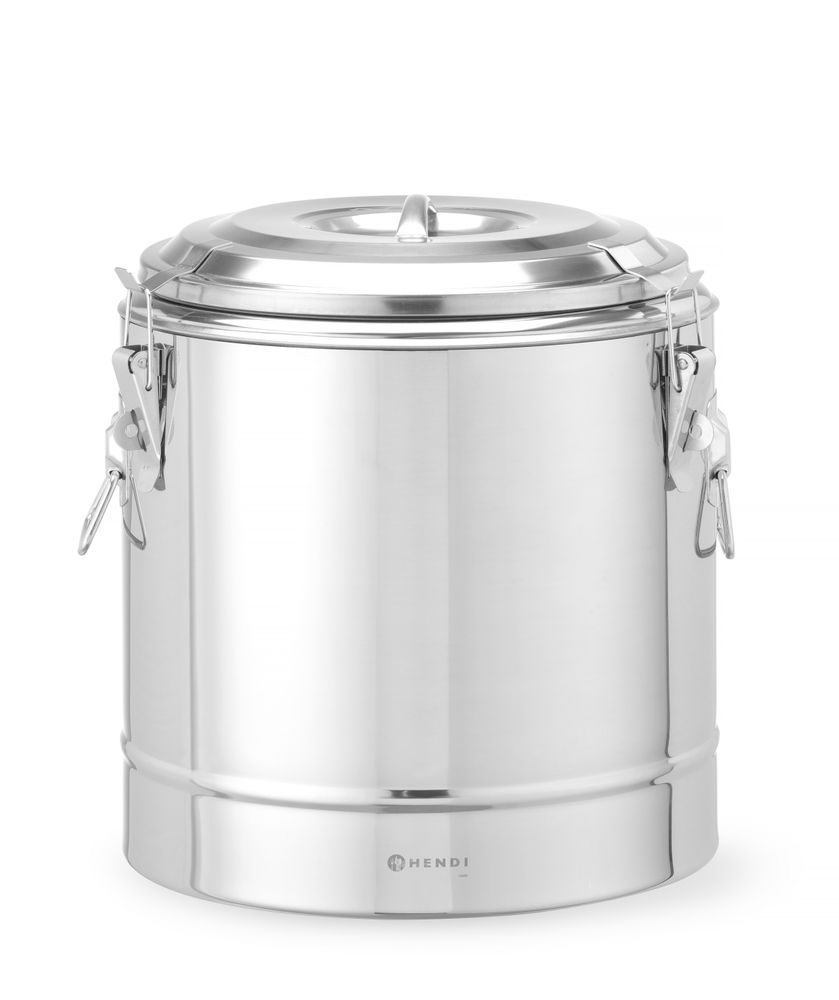 Hendi Kitchen Line Geïsoleerde Draagbare Container | 19L | Zilver | Ø350x400mm