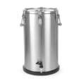 Hendi Profi Line Geïsoleerde Draagbare Container | Met kraan | 35L | Zilver | Ø330x570mm