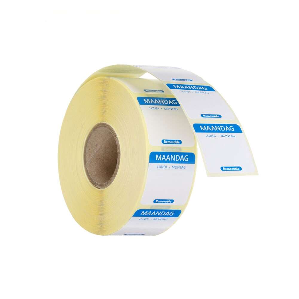 Hendi Voedselveiligheidsstickers | Maandag | Multifunctioneel | Eenvoudig Verwijderbaar | Blauw | 25x25mm | 1000 stuks