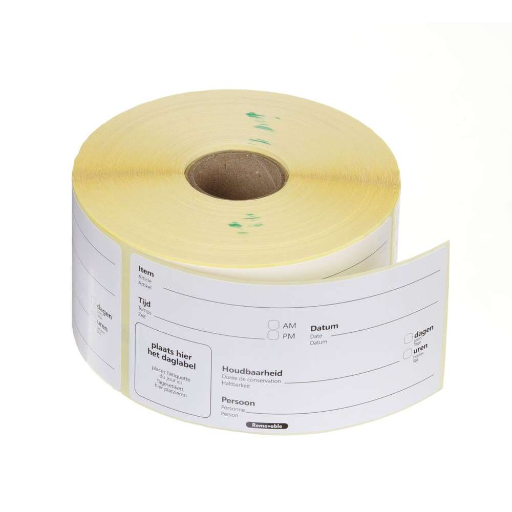Hendi Houdbaarheidsstickers | Multifunctioneel | Eenvoudig te verwijderen | Wit | 500 stuks | 100x50mm