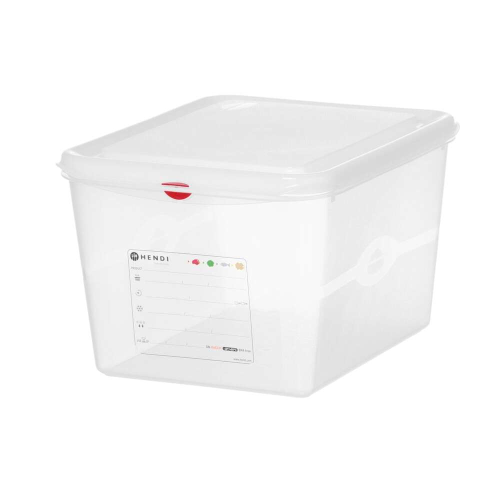 Hendi GN 1/2 Container | Polypropyleen | 12.5L | Transparant | 325x265x200mm