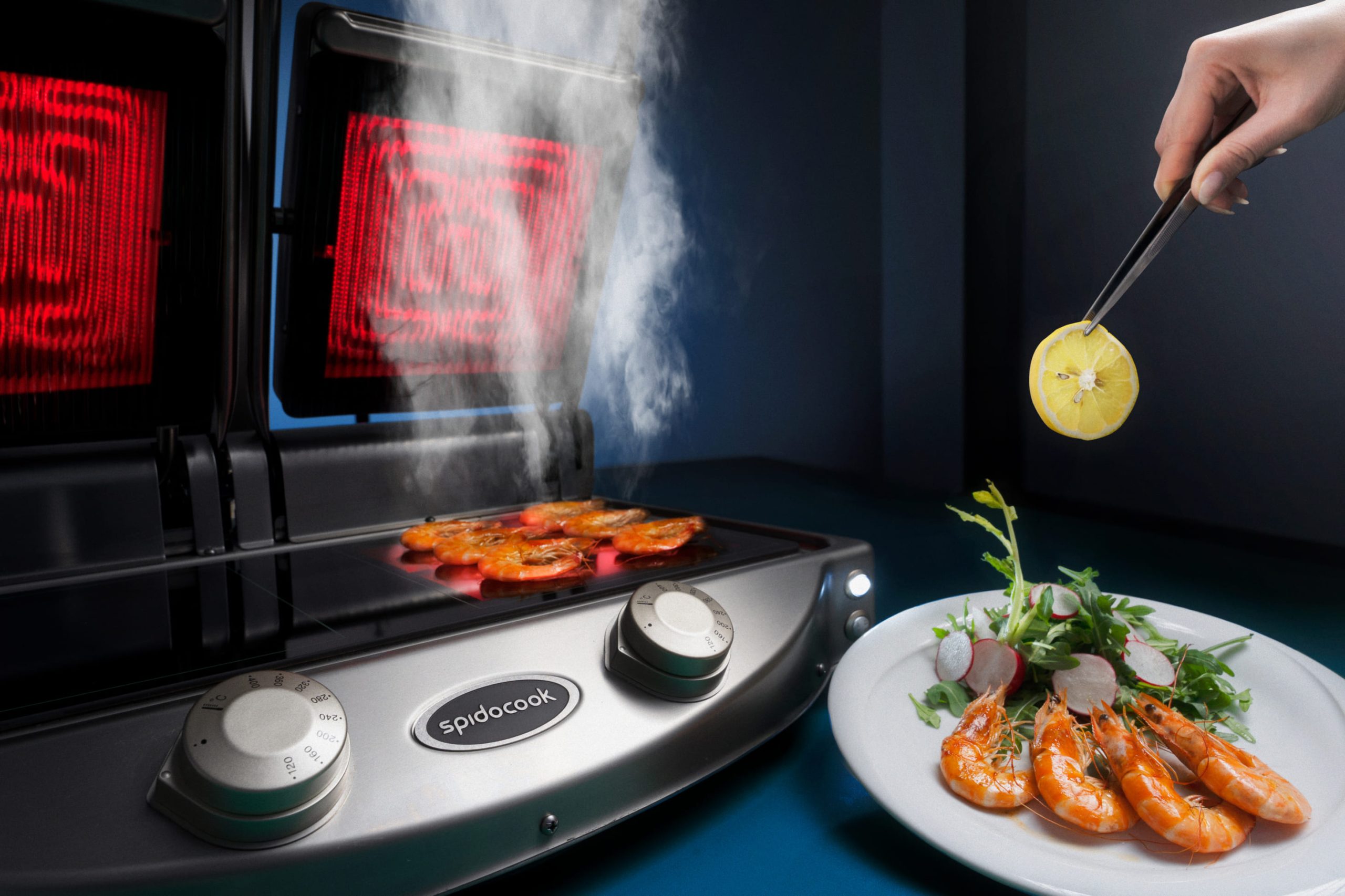 Spidocook Medium Grill | Contactgrill Glas-Keramisch | 120°C/400°C | 2kW | 230V | 481x457x182mm - Afbeelding 5