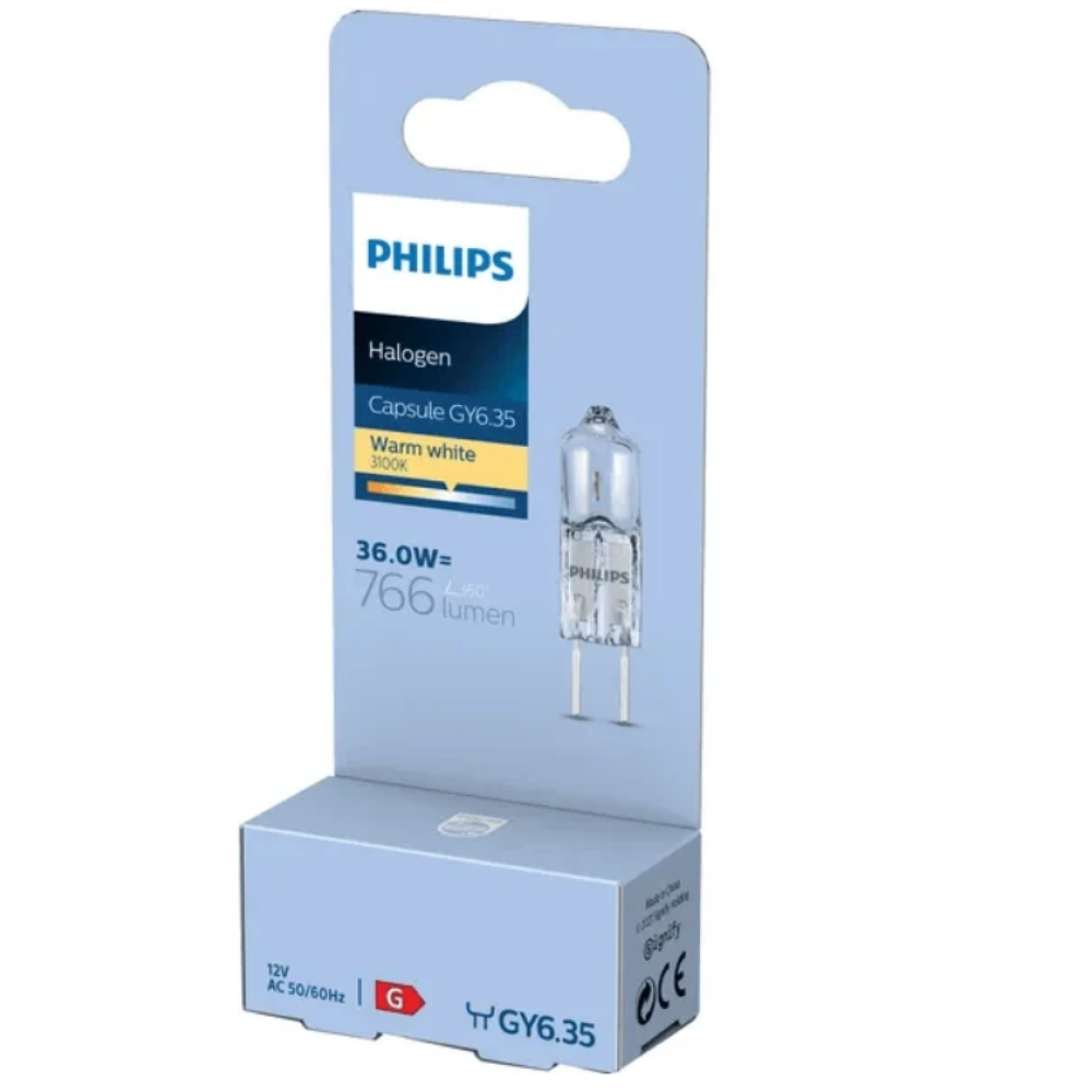 Philips | Halogeenlamp GY6.35 | 36W | 12V Warm Wit | 3100K