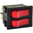 Wipschakelaar rood verlicht | 30x22 mm | 1NO | 16A / 250V | max. 125 °C