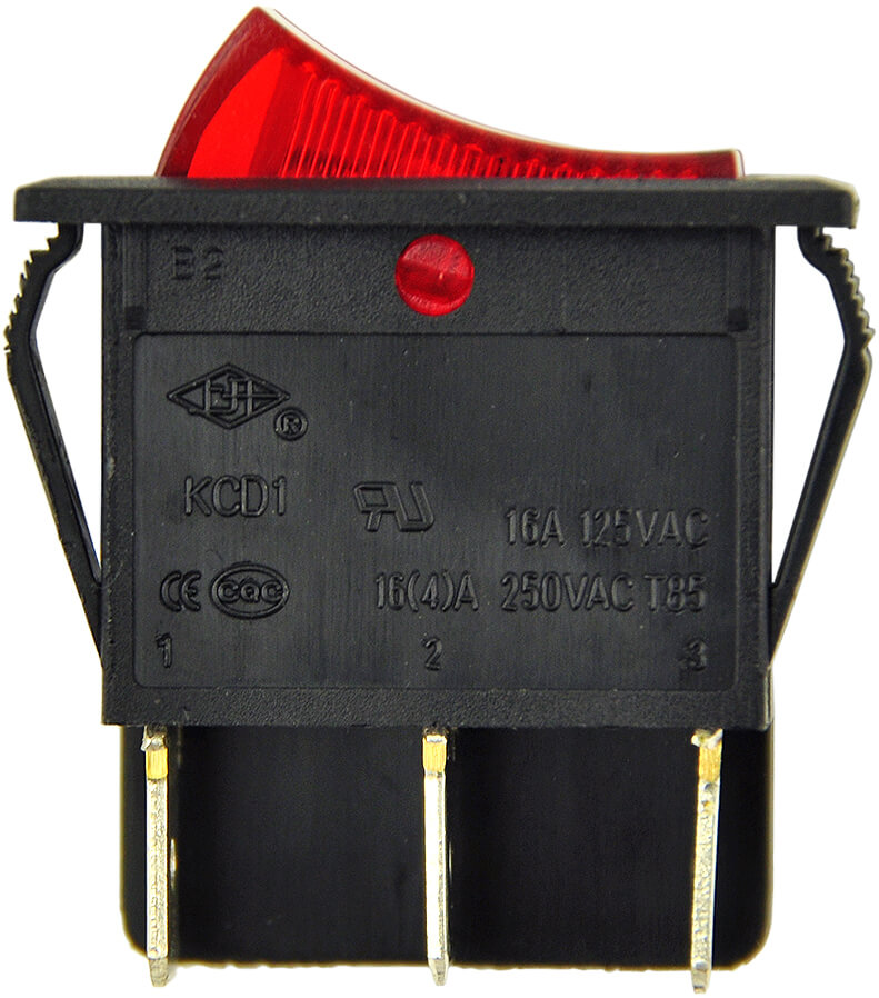 Wipschakelaar rood verlicht | 30x22 mm | 1NO | 16A / 250V | max. 125 °C - Afbeelding 3
