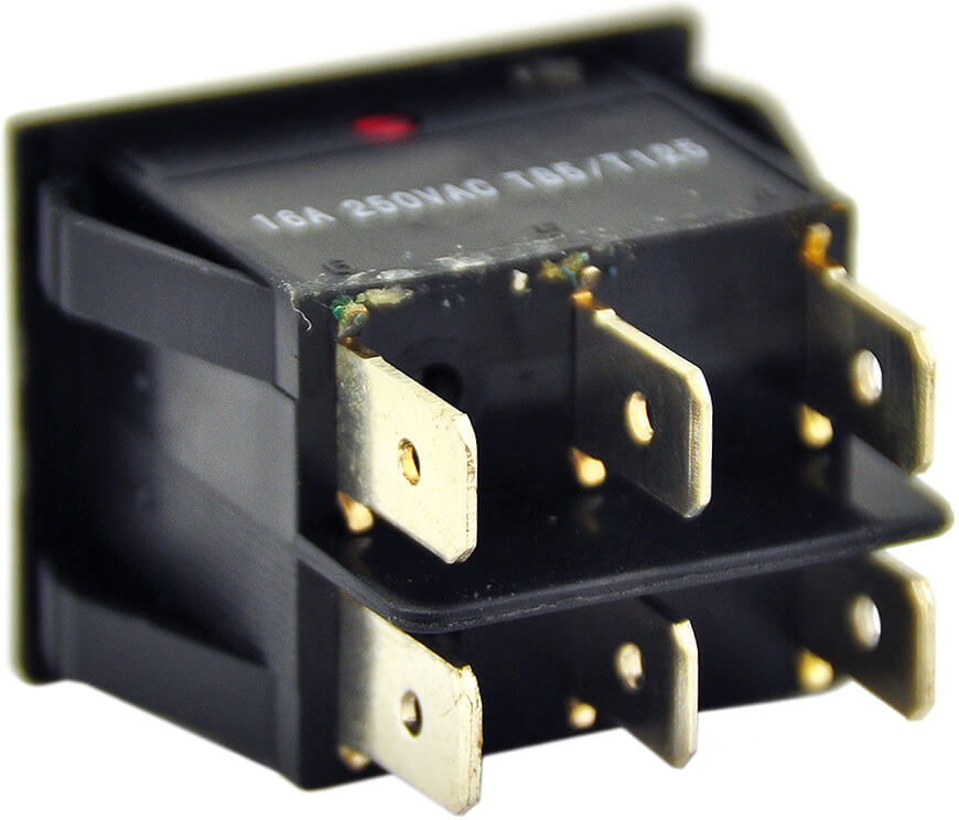 Wipschakelaar rood verlicht | 30x22 mm | 1NO | 16A / 250V | max. 125 °C - Afbeelding 2
