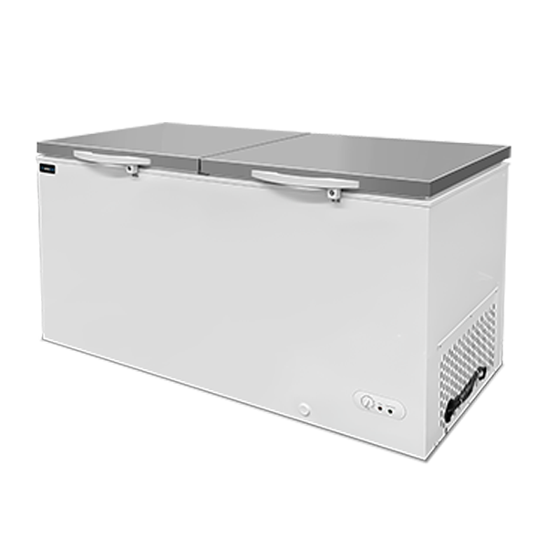 Unnicool Vrieskist | Wit/RVS | 558L | -18°C/-25°C | Statisch | Kanteldeksel | 1535x720x830mm - Afbeelding 2