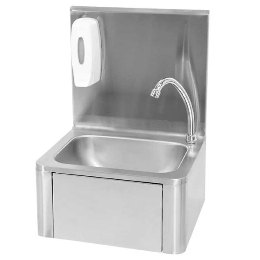 Handen wassen | Handwasbak + Zeepdispenser