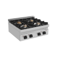 Unninox Fornuis | 700 SERIE | Gas | 4 Branders 3x 6.5kW 1x 9kW | Waakvlam | 800x700x350mm