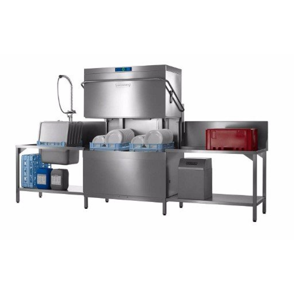 Hobart AMXT-10B doorschuifvaatwasser 2 rekken | 120 rekken/uur | RVS | 400V