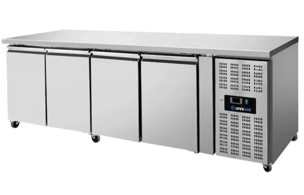 Koelwerkbank | 550L | 4 Deuren (1/1 GN) | +2°C/+8°C | Geforceerd | Wielen (Geremd) | 2230x700x850mm - Afbeelding 5