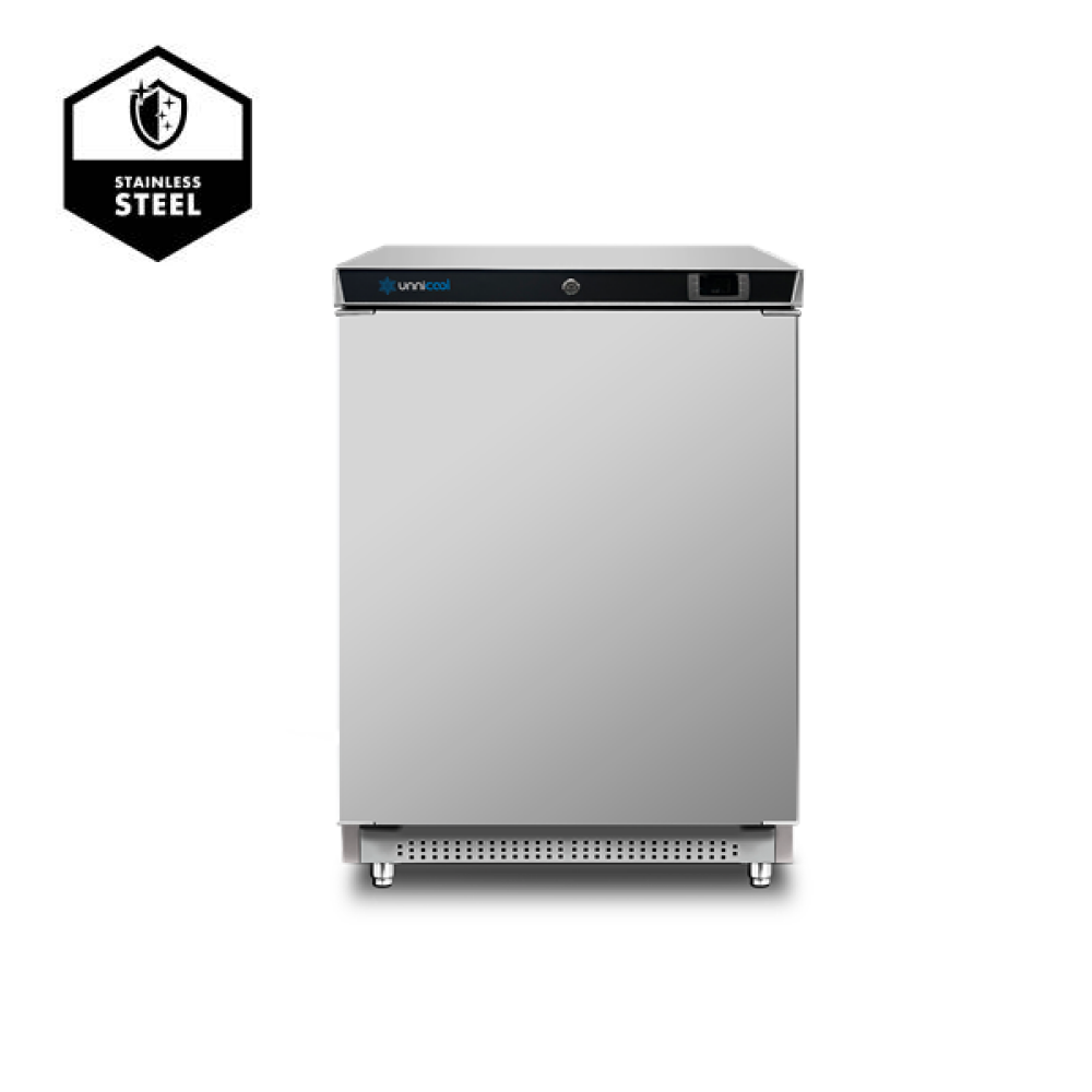 Unnicool Koelkast | 200L | RVS | +2°C/+10°C | Statisch | Wielen | 600x615x920mm