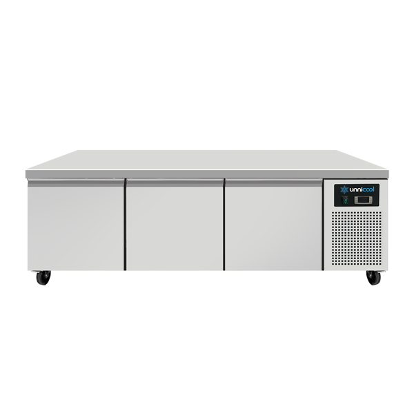 Unnicool Koelwerkbank | Laag Model | 3 Laden 1/1 GN | -2°C/+8°C | Geforceerd | Wielen | 1610x700x600mm