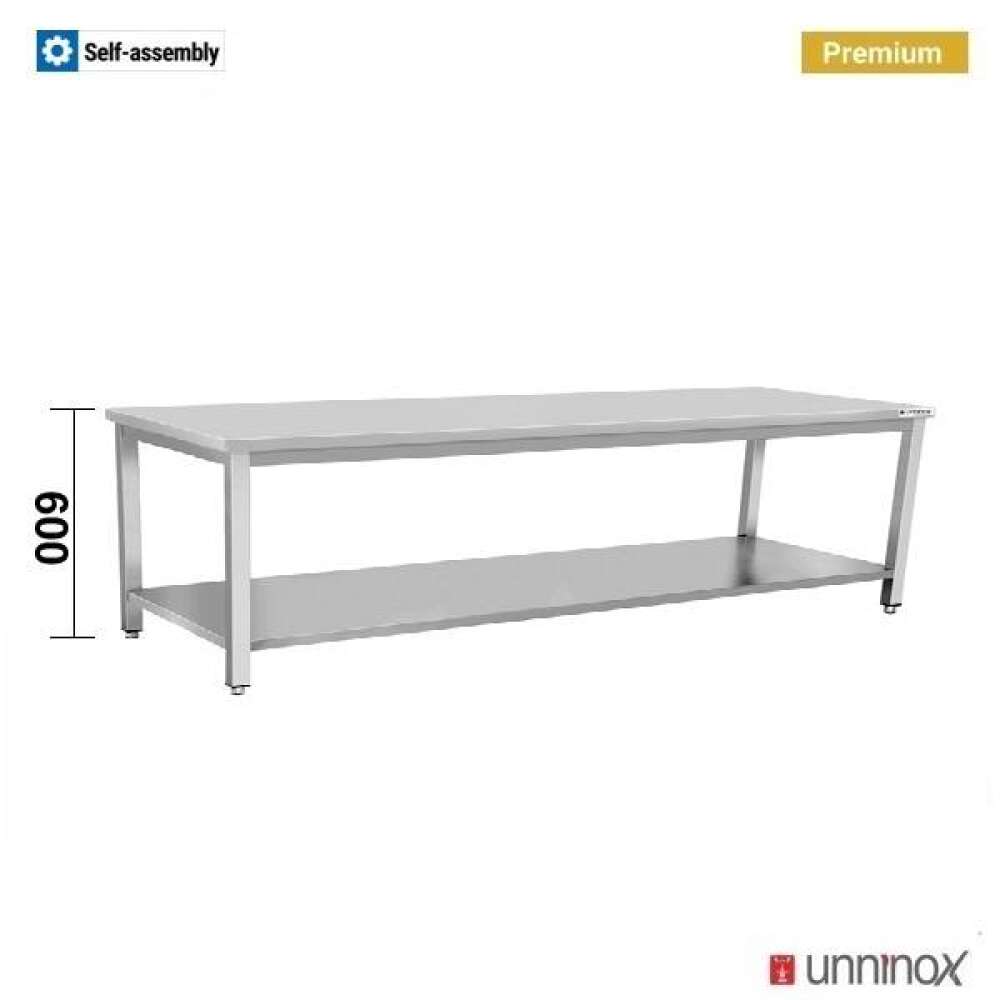 Unninox Werktafel | RVS | Laag Model | Bodemschap | 1600x700x600mm