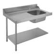 Hobart Aanvoertafel | RVS | Spoelbak | Legbord | Spatplaat 200mm | Links/Rechts | 1200mm