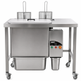 Professionele Makfry Pan 202 Paneerunit van RVS met automatisch zeefsysteem en 3 jaar garantie.