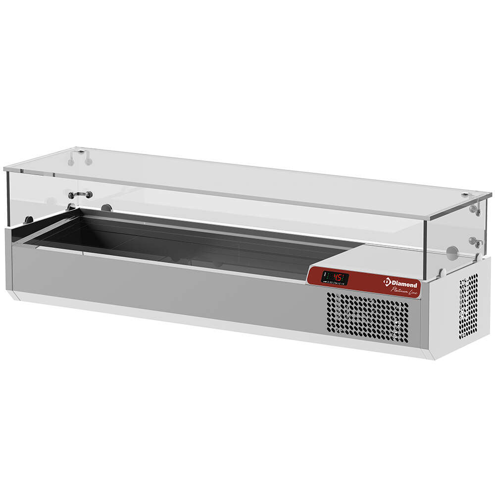 Diamond Opzetkoelvitrine | PLATINUM LINE | 1x 1/2 GN + 4x 1/3 GN | 0°C/+15°C | 1400x380x410mm