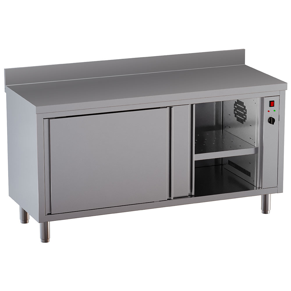 Diamond Warmhoudkast | STANDARD LINE EVO | RVS | 30°C/90°C | Geventileerd | 2.5kW | 230V | Schuifdeuren | Achter Rand | 1200x600x865/965mm