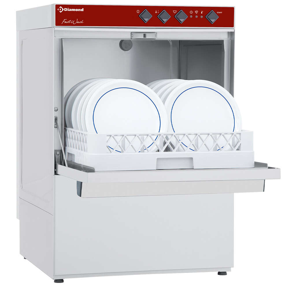 Diamond Horeca Vaatwasser | FAST WASH | Mand 500x500 | Afvoerpomp | Zeeppomp | Naglanspomp | 3.5kW | 230V | 580x600x820mm