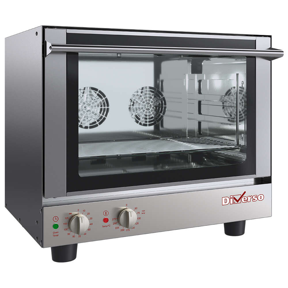 Diverso by Diamond Heteluchtoven | 4 Niveaus 1/1 GN | Elektrisch | 50°C/270°C | 3.2kW | 230V | 662x643x603mm
