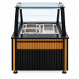 GOLD/PRZ BEN-75 elektrische bain-marie met LED-verlichting en bruin-zwarte afwerking