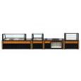 GOLD/PRZ complete horecaset 4-delig met bain-marie, koelvitrine, vleesvitrine en saladette met kassagedeelte